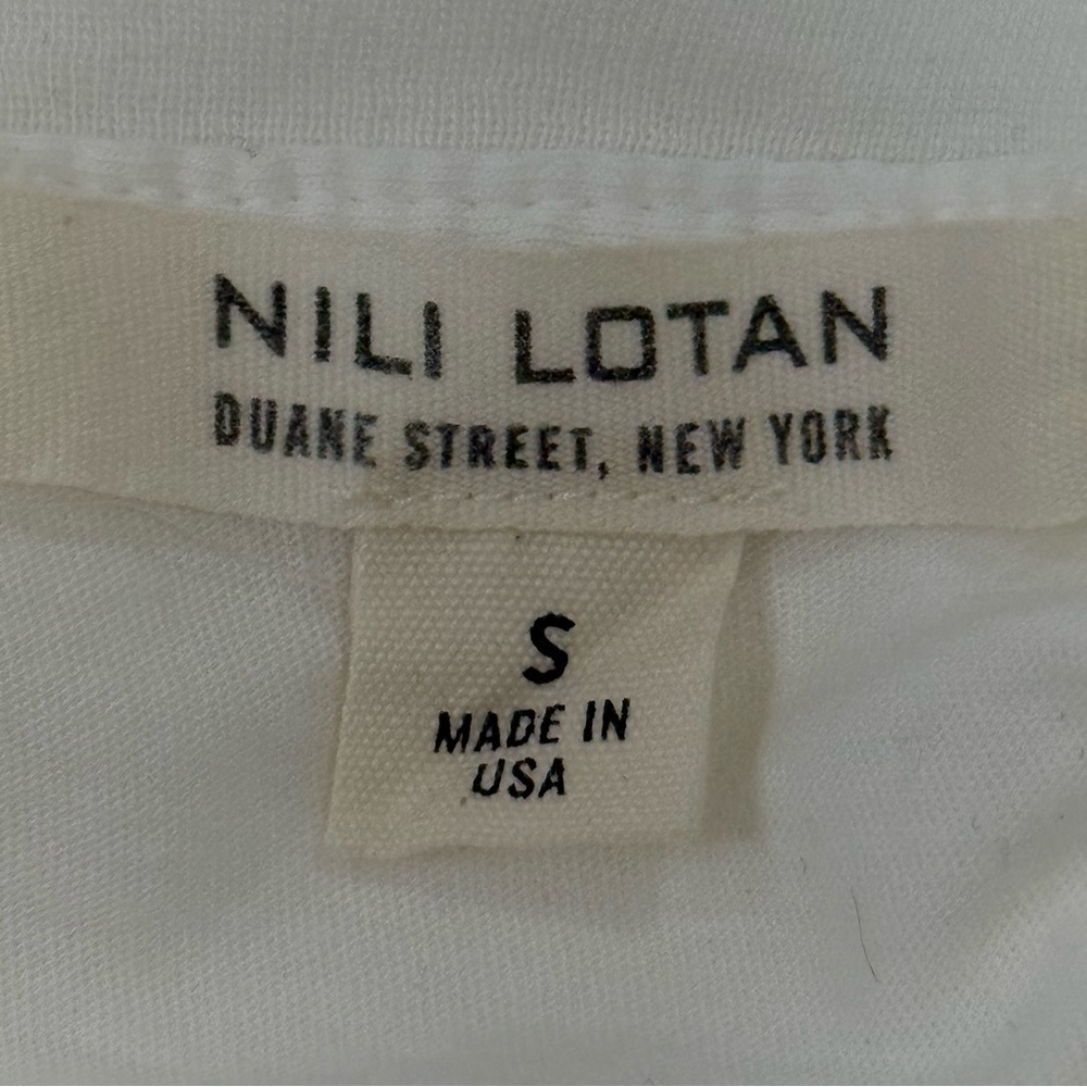 Nili Lotan White V-Neck Short Sleeve Tee - Picture 9 of 11